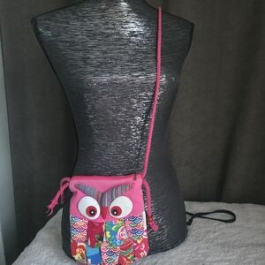 Colorful Owl Design Crossbody Bag